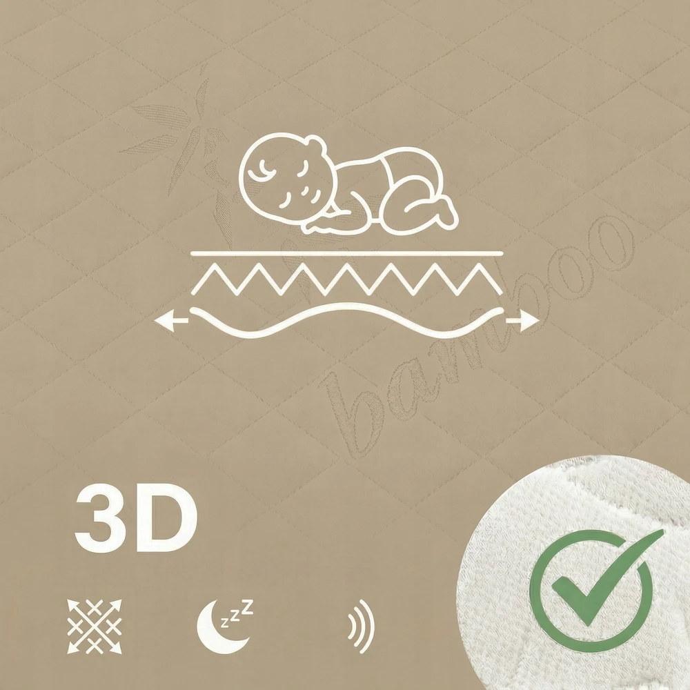 Nikola Putplasčio čiužinys 120x60 BAMBOO 3D Vidutinio kietumo H3 vaikams OEKO-Tex
