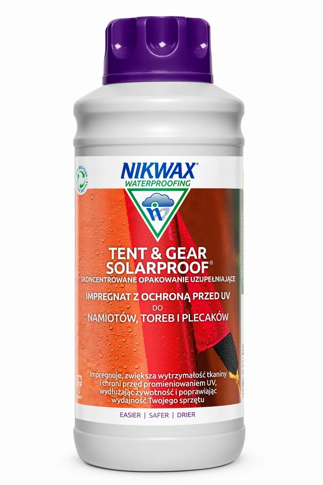 Nikwax TENT & GEAR Solar Proof 1 L hidroizoliacinis koncentratas, skirtas brezentiniams stogams