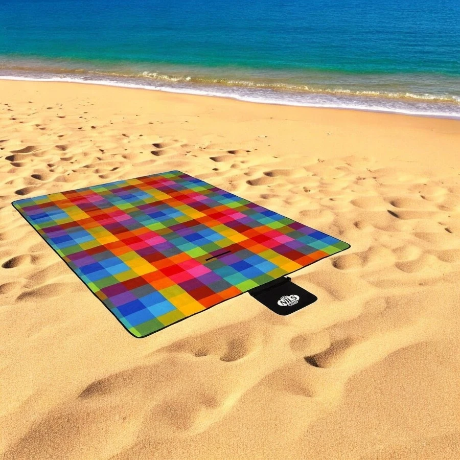 Nils Camp Didelė izoliuota iškylos antklodė, nepralaidi vandeniui sodo stovyklavimui 250x200 cm