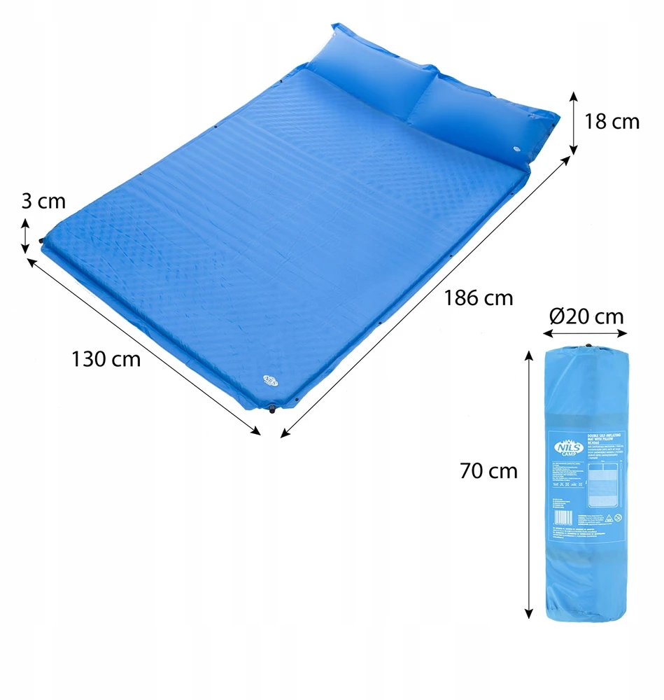 Nils Camp Nc4060 dvigulė savaime prisipučiančio čiužinio mėlyna 186x130 cm