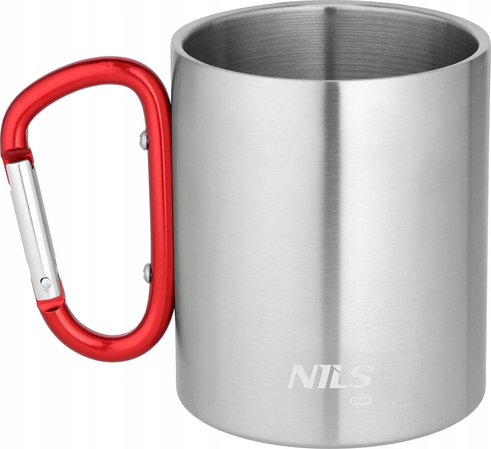Nils Extreme Nils Camp Nils Nc17110 Raudonas Kempingo Puodelis su Karabinu 300 ml