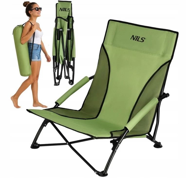 Nils Camp NILS NC3035 Žalias BEACH CHAIR turistinis paplūdimio gultas