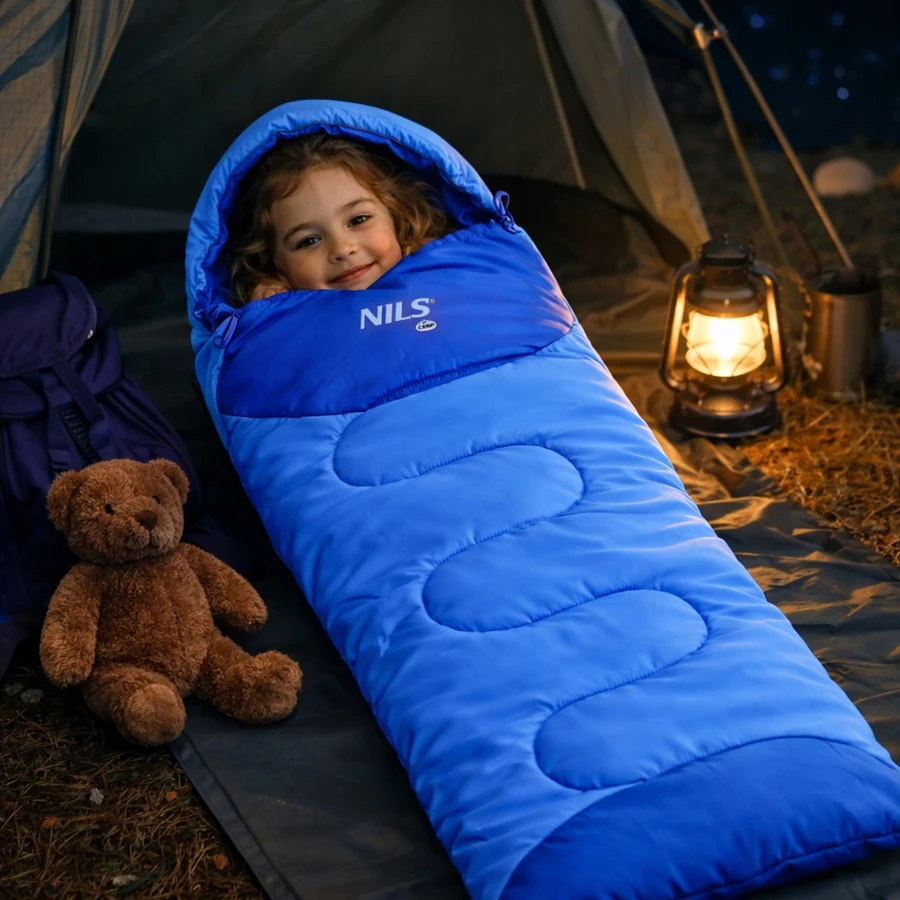 NC2007 Mėlynas SLEEPING BAG JUNIOR NILS CAMP
