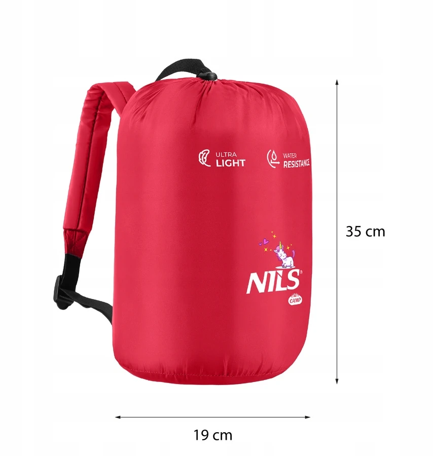 Nils Camp Vaikų turistinis kempingas miegmaišis Mumija su kuprine 170x60cm Vienaragiai