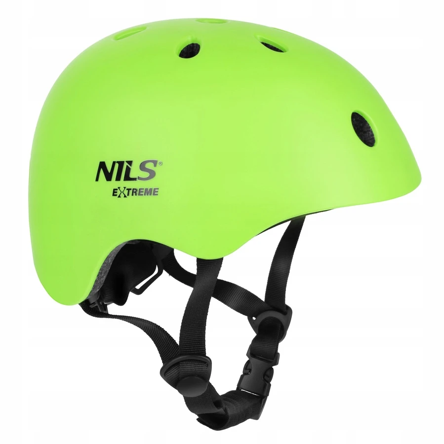 Nils Extreme Kask "orzeszek" su apsaugomis, 52-56 cm, žalias