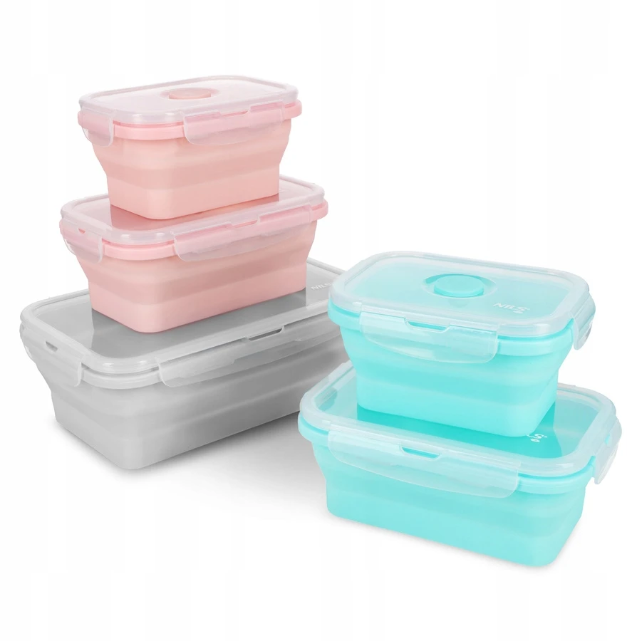 Nils Rinkinys: Sulankstomas maisto dėžutė 355ml + gertuvė 700ml, Bpa Free