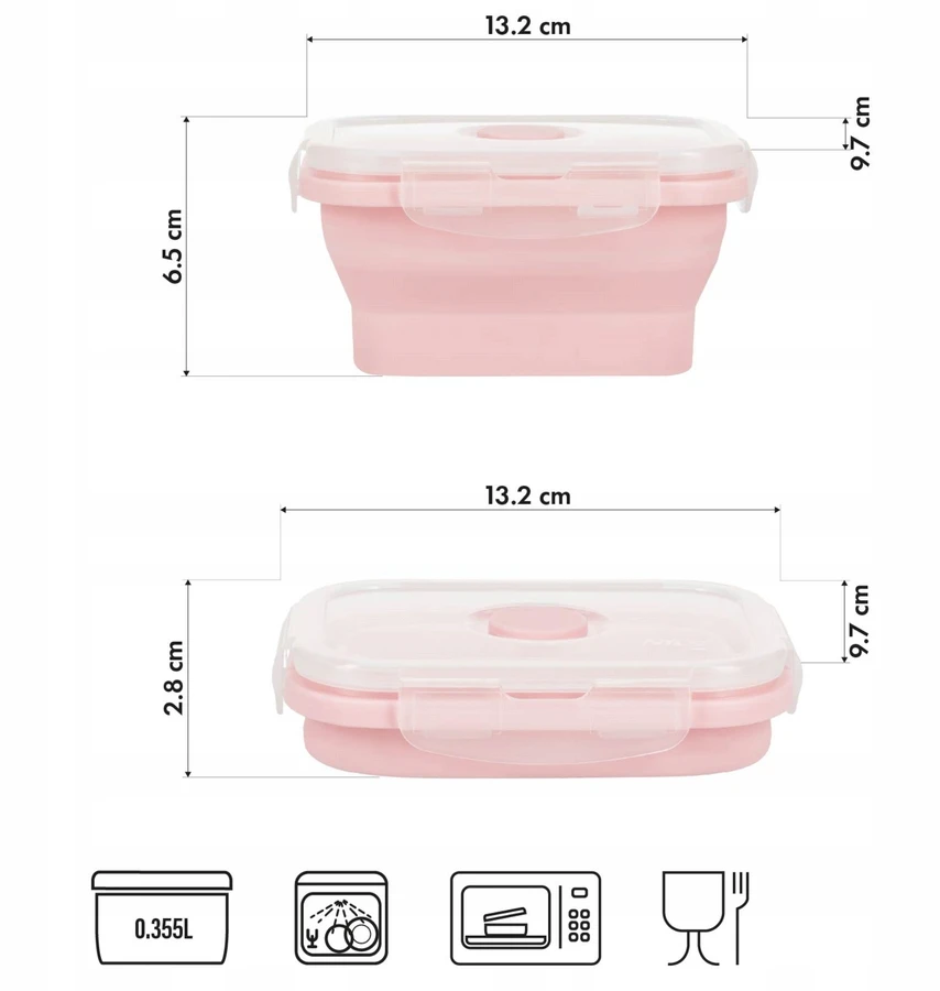 Nils Rinkinys: Sulankstomas maisto dėžutė 355ml + gertuvė 700ml, Bpa Free