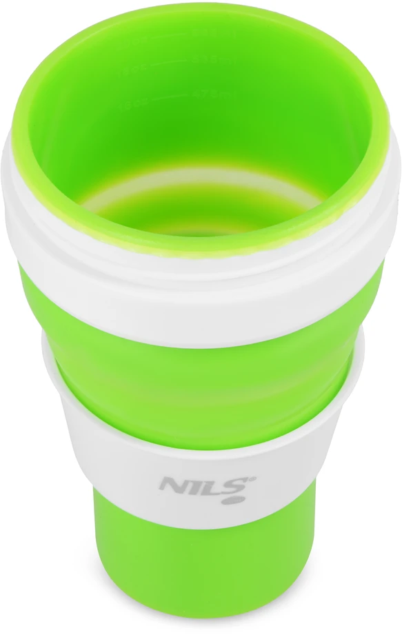 Nils Sulankstomas silikoninis kelioninis puodelis su dangteliu, 600 ml