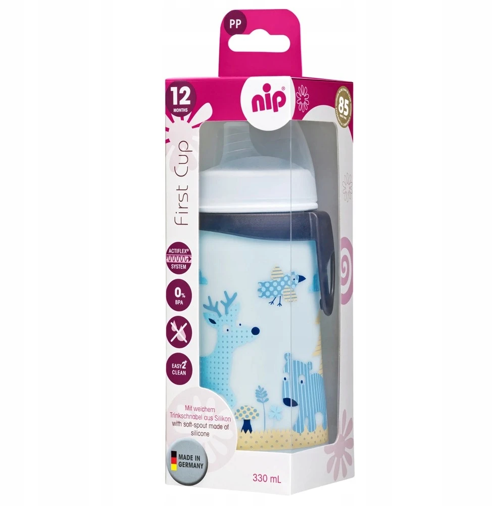 nip First Cup boy buteliukas 330ml 12m+