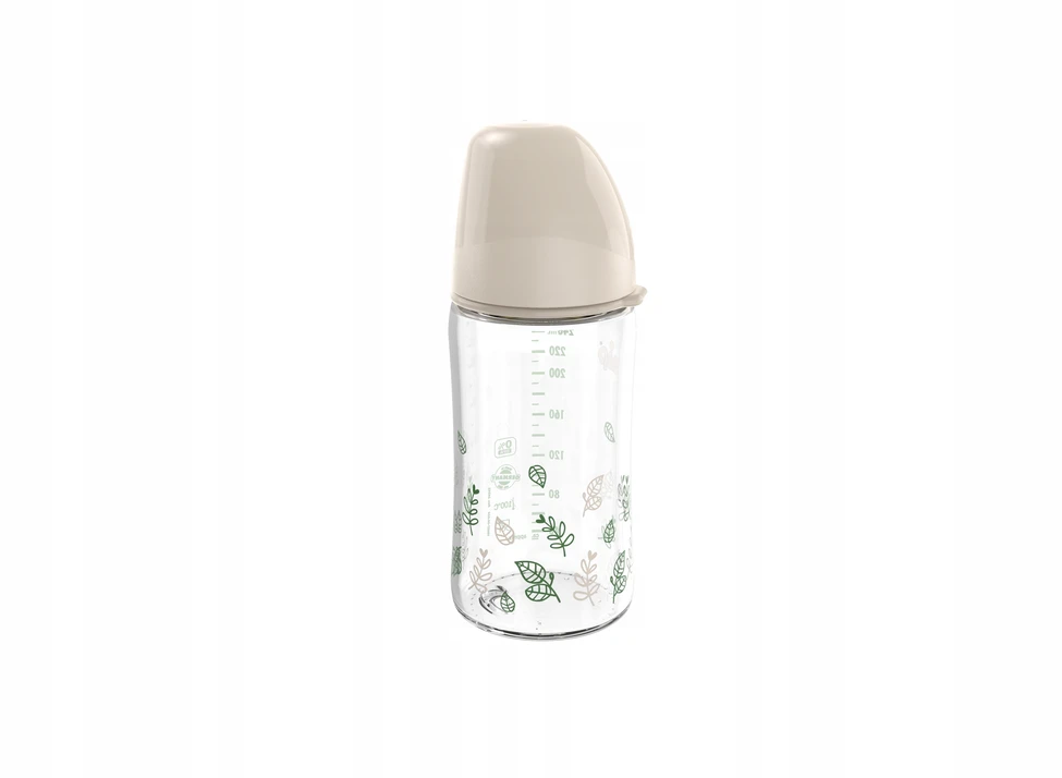 NIP ne. Buteliukas 240 ml stiklinis "Cherry Žalias" girl, 0m+, M latekso žindukas