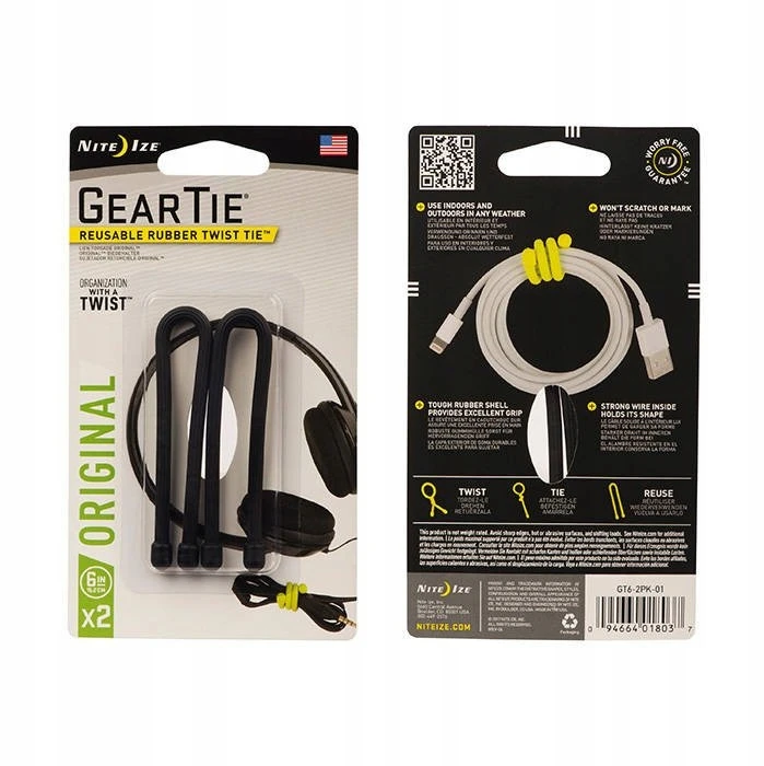Nite Ize Gear Tie 6" 2vnt. elastinga juosta