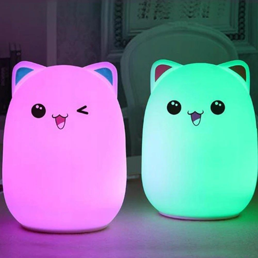 Nobitech Naktinė lempa DLA DZIECI LED BEZPRZEWODOWA DOTYKOWA SILIKONOWA MIĘKKA RGB