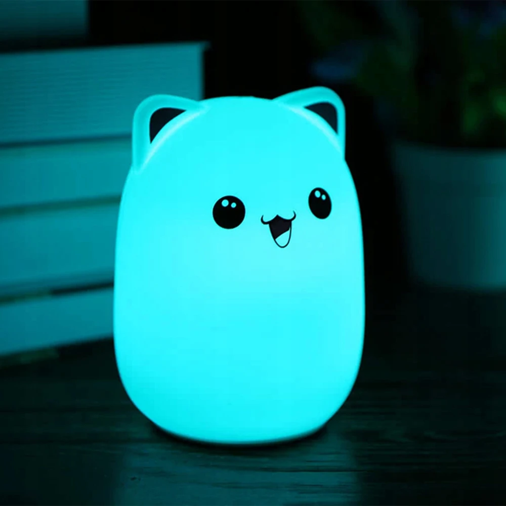 Nobitech Naktinė lempa DLA DZIECI LED BEZPRZEWODOWA DOTYKOWA SILIKONOWA MIĘKKA RGB