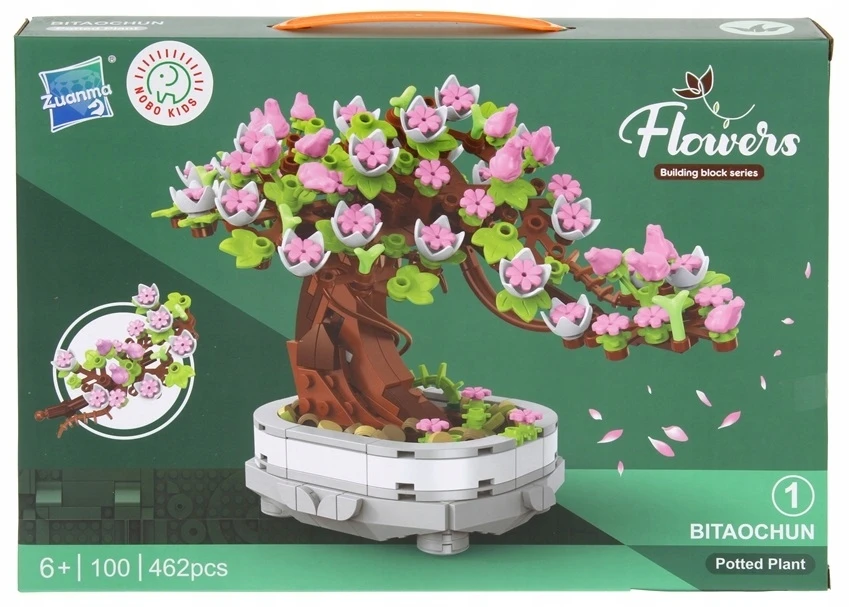 Nobo KONSTRUKCINIAI BLAKAI GĖLĖS MEDŽIS BONSAI MEDIS 462 ELEMENTAI
