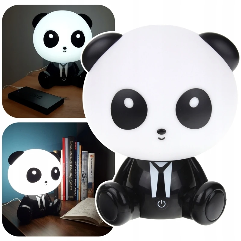 Nobo Lampka Nocna Dziecięca Meškiukas Panda Dla Dzieci Lampka na Biurko LED
