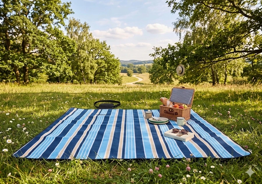 Nobo Pikniko antklodė paplūdimio kilimėlis su izoliacija sulankstomas vandeniui atsparus pledas 200 x 150