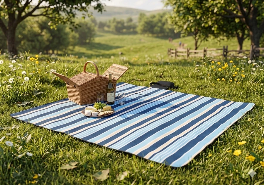 Nobo Pikniko antklodė paplūdimio kilimėlis su izoliacija sulankstomas vandeniui atsparus pledas 200 x 150