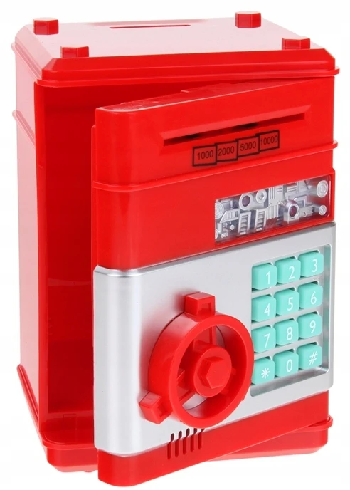 Nobo Seifas, Piggy Bank, bankomatas, grynųjų pinigų įnešimo automatas banknotams, monetos + slaptažodis, šviesa, garsas