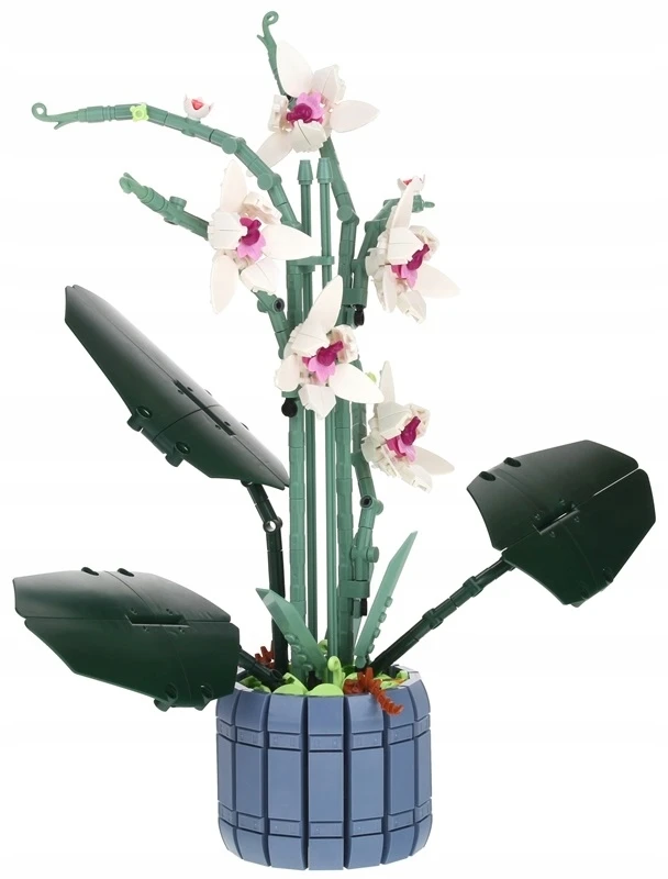 Nobo Statybiniai blokai Gėlės Orchidėja vazone Gėlė sutvarkyti 728 vnt