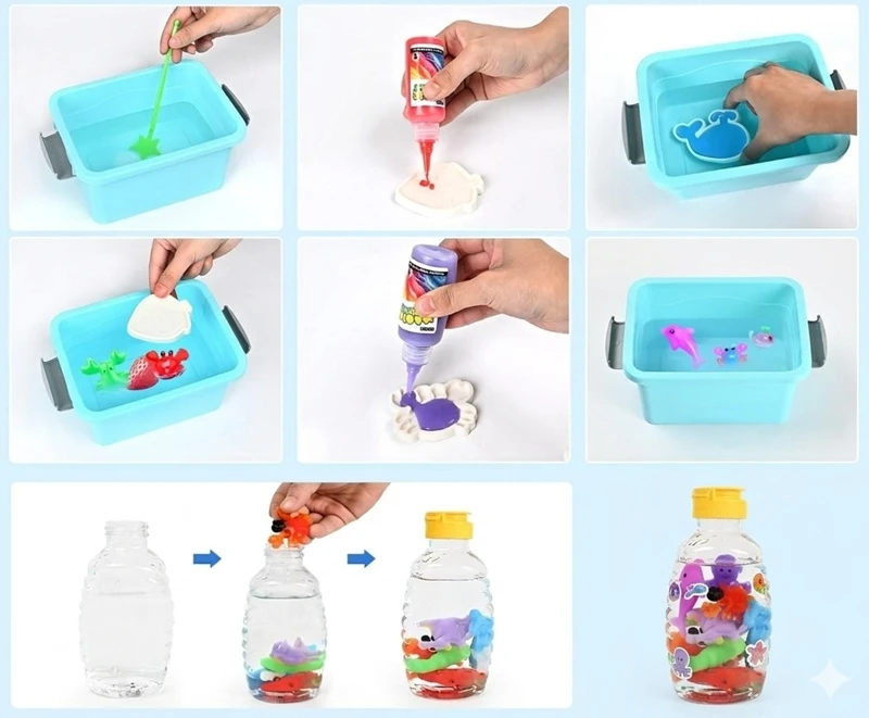 Nobo VANDENS ELF MAGICAL RINKINYS „Pasidaryk pats“ VANDENS GELĖS „AQUA GELL“ FIGURĖLĖS DOVANŲ VAIKAMS