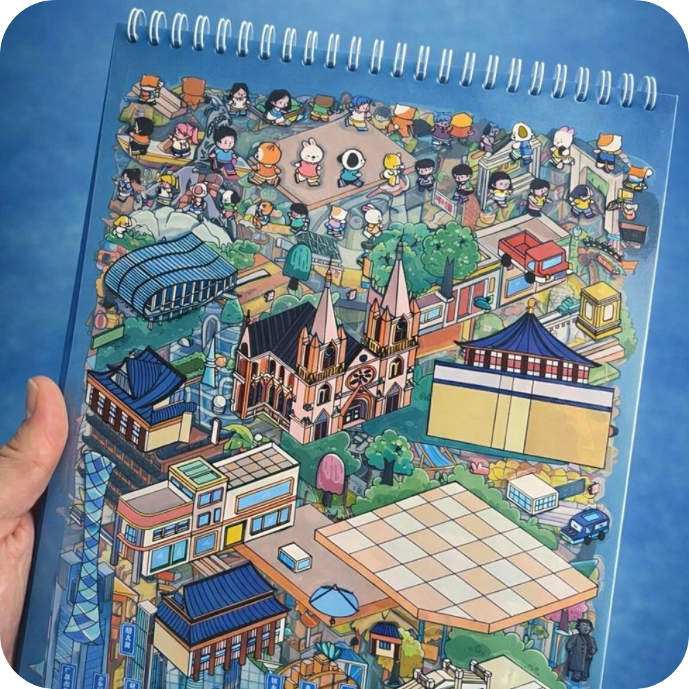 Nocton 20x ANTISTRESS STICKBOOK 3D TIKTOK HOUSE SCENES DIDELI lipdukai stumdami