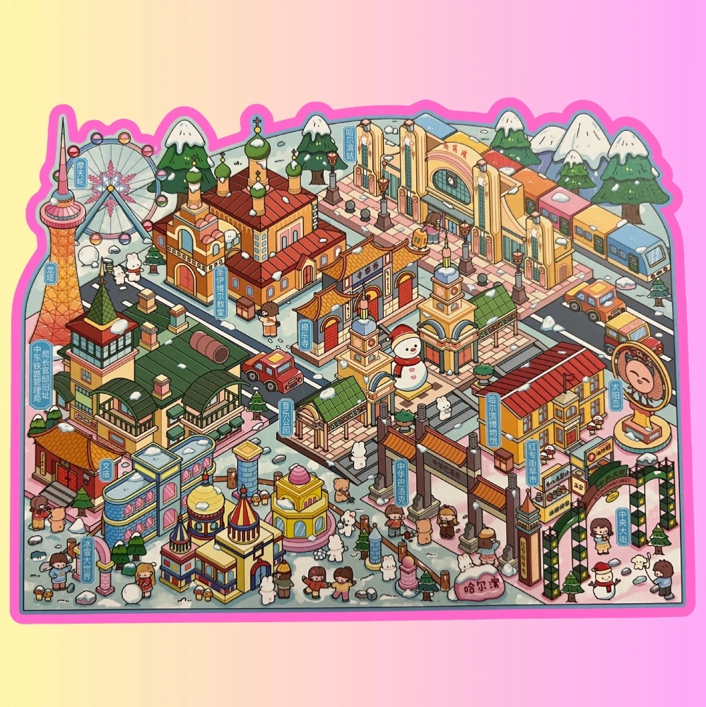 Nocton 3D lipdukai, skirti stumti ANTISTRESĄ CREATIVE CITIES TIKTOK SCENE DIY