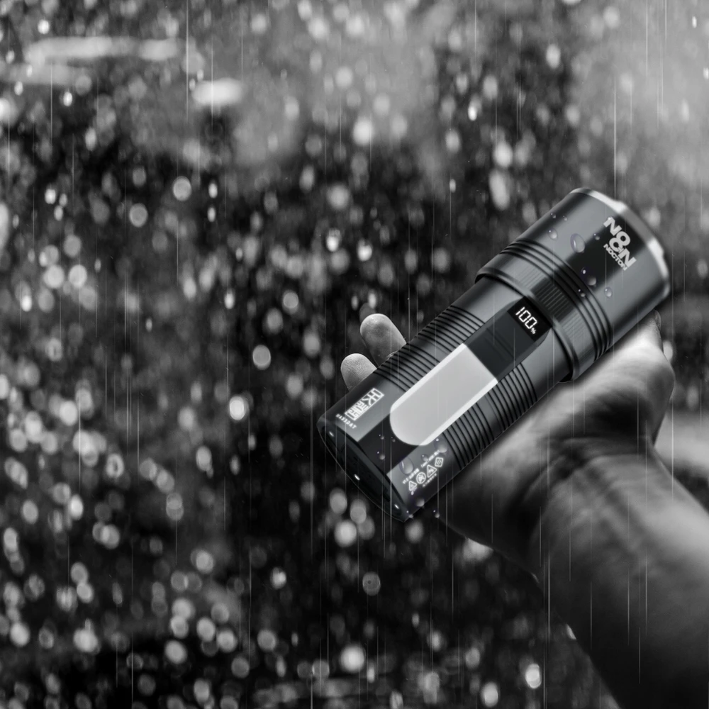 Nocton LABAI GALINGAS LED ĮKRAUJAMAS TAKTINIS BLYKŠČIUS PAIEŠKA ZOOM POWERBANK