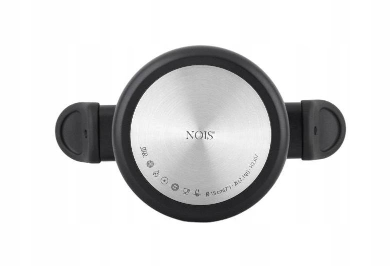 Nois Puodas su dangčiu 24cm, 5.1l, nepridegančia danga Greblon C3+