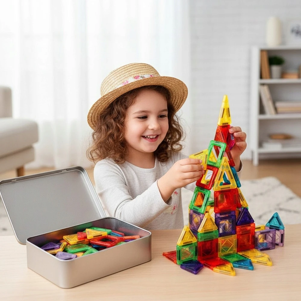 Norimpex 3D MAGNETINIAI KLUOKLIAI, MOKYMOSI KONSTRUKCIJA, DIDELI, MAGNETINĖ DĖLĖLĖ, 56 vnt.