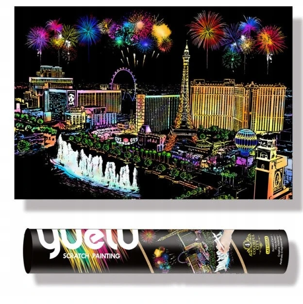Norimpex Daikto išbraižyti paveikslas Las Vegasas, 75x52cm, su rašikliu, teptuku, juosta