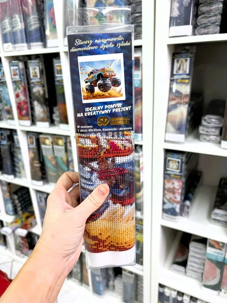Norimpex Deimantinis siuvinėjimas automobilis MonsterTruck Mosaic Deimantinis paveikslas 30x40cm