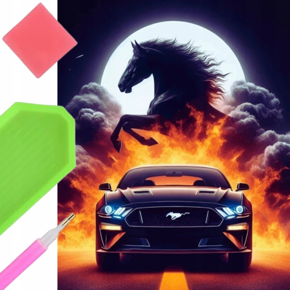Norimpex Deimantinis siuvinėjimas Deimantinis dažymas mozaikinis automobilis Mustang Shelby Auto 30x40