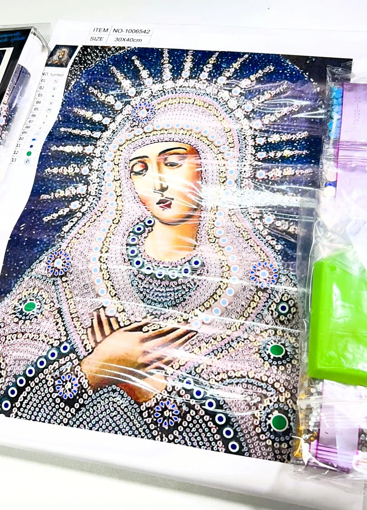 Norimpex Deimantų siuvinėjimas 7D Mandala Mandalas Marijos dideli deimantų karoliukai 30x40cm