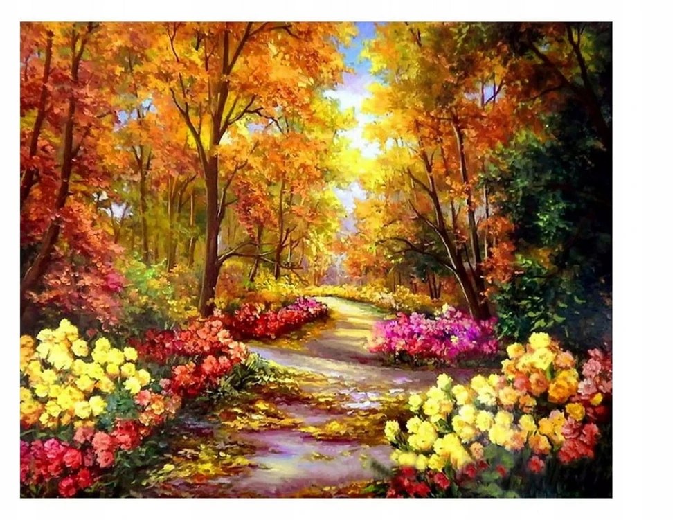 Norimpex DIAMOND MEMBROIDERY 5D deimantinė mozaika PATH BEADS peizažinis gamtos miškas