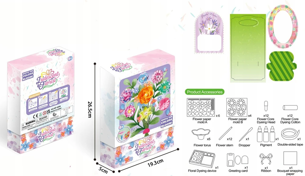 Norimpex Gėlių rinkinys, skirtas dažyti DIY puokštę kūrybingai floristas su priedais