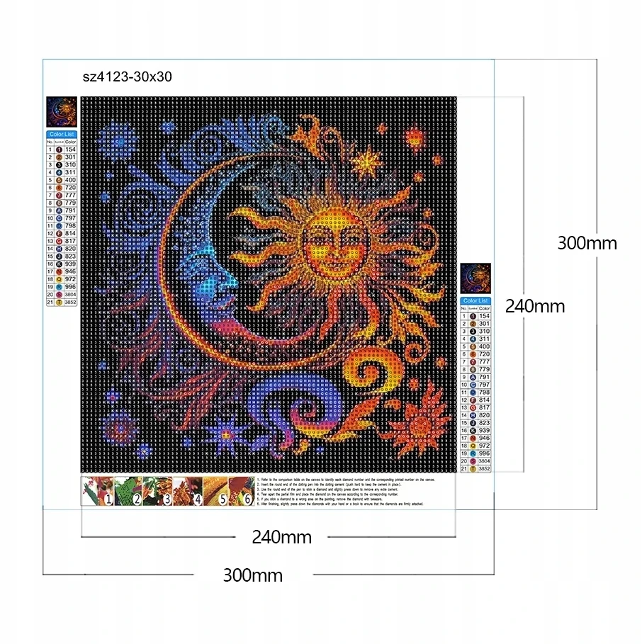 Norimpex Haft Diamentowy Diamond Painting Mozaika Diamentowa 5D 30x40CM SŁOŃCE