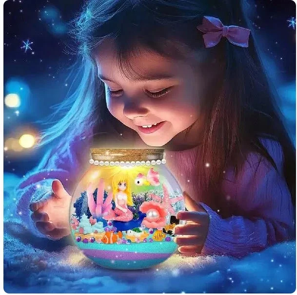 Norimpex Kūrybinis Mermaid rinkinys mergaitėms Kinetic Sand Night Light, pasidaryk pats