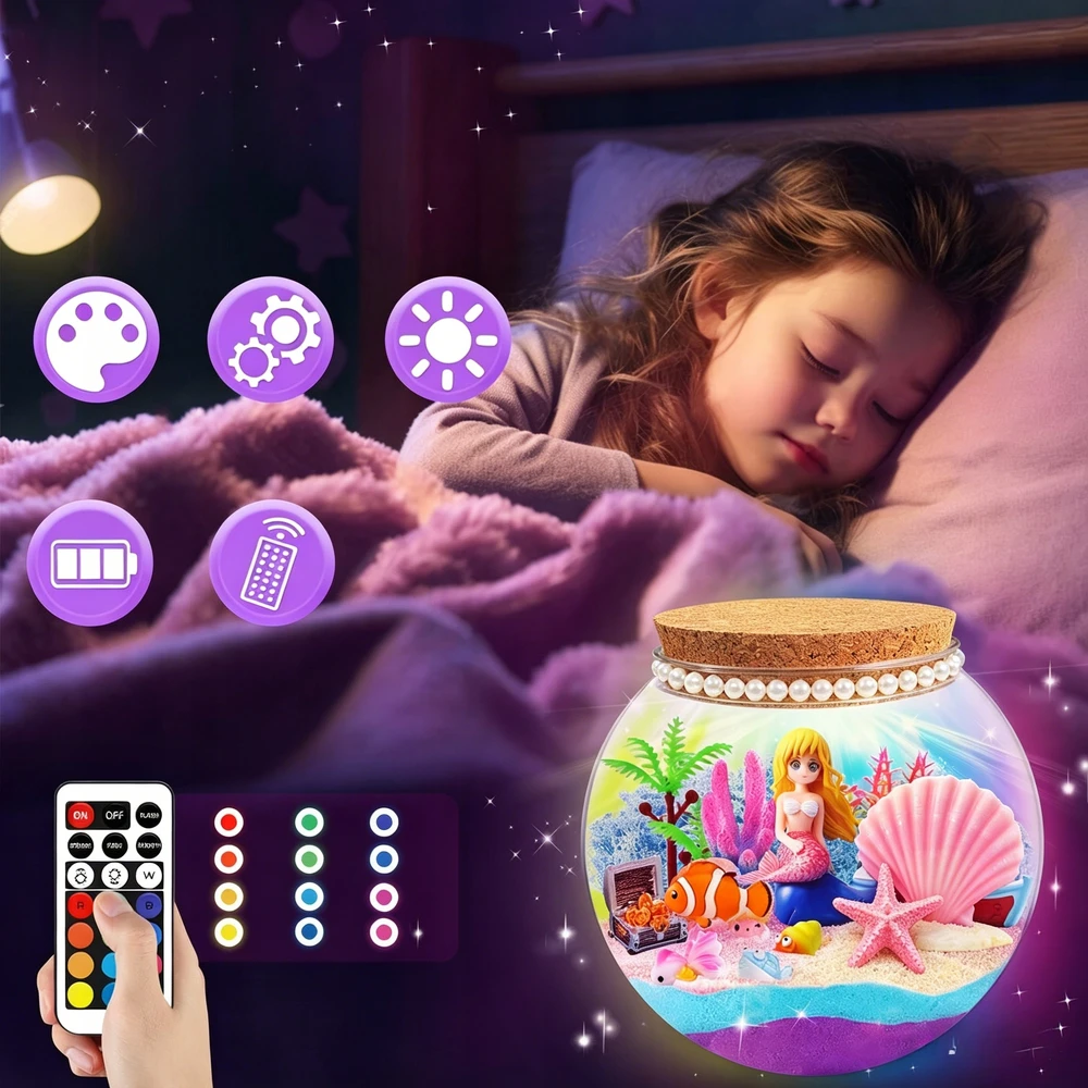Norimpex Kūrybinis Mermaid rinkinys mergaitėms Kinetic Sand Night Light, pasidaryk pats
