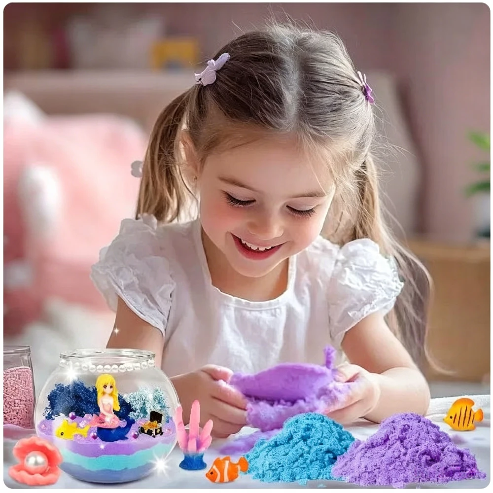 Norimpex Kūrybinis Mermaid rinkinys mergaitėms Kinetic Sand Night Light, pasidaryk pats