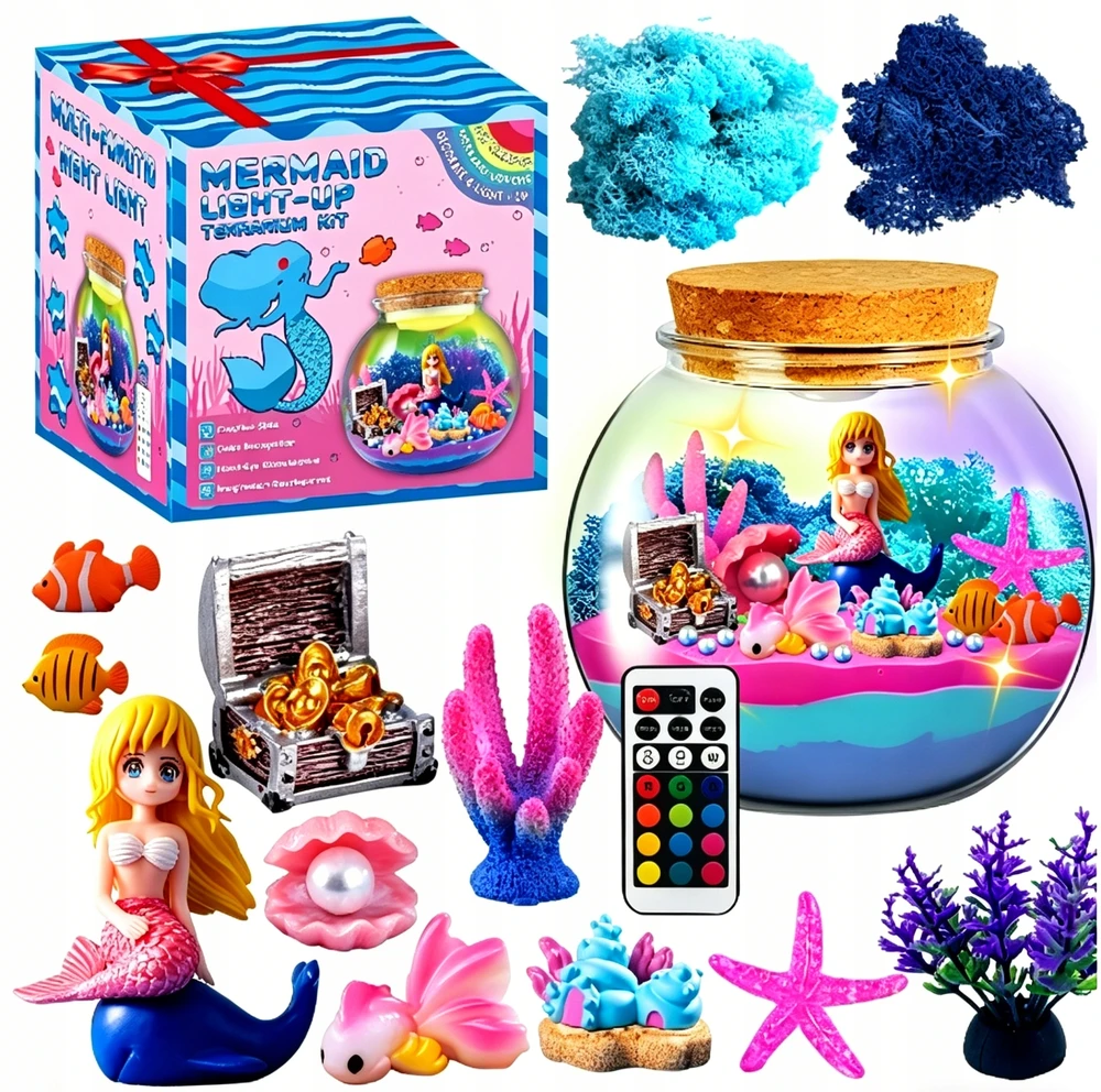 Norimpex Kūrybinis Mermaid rinkinys mergaitėms Kinetic Sand Night Light, pasidaryk pats