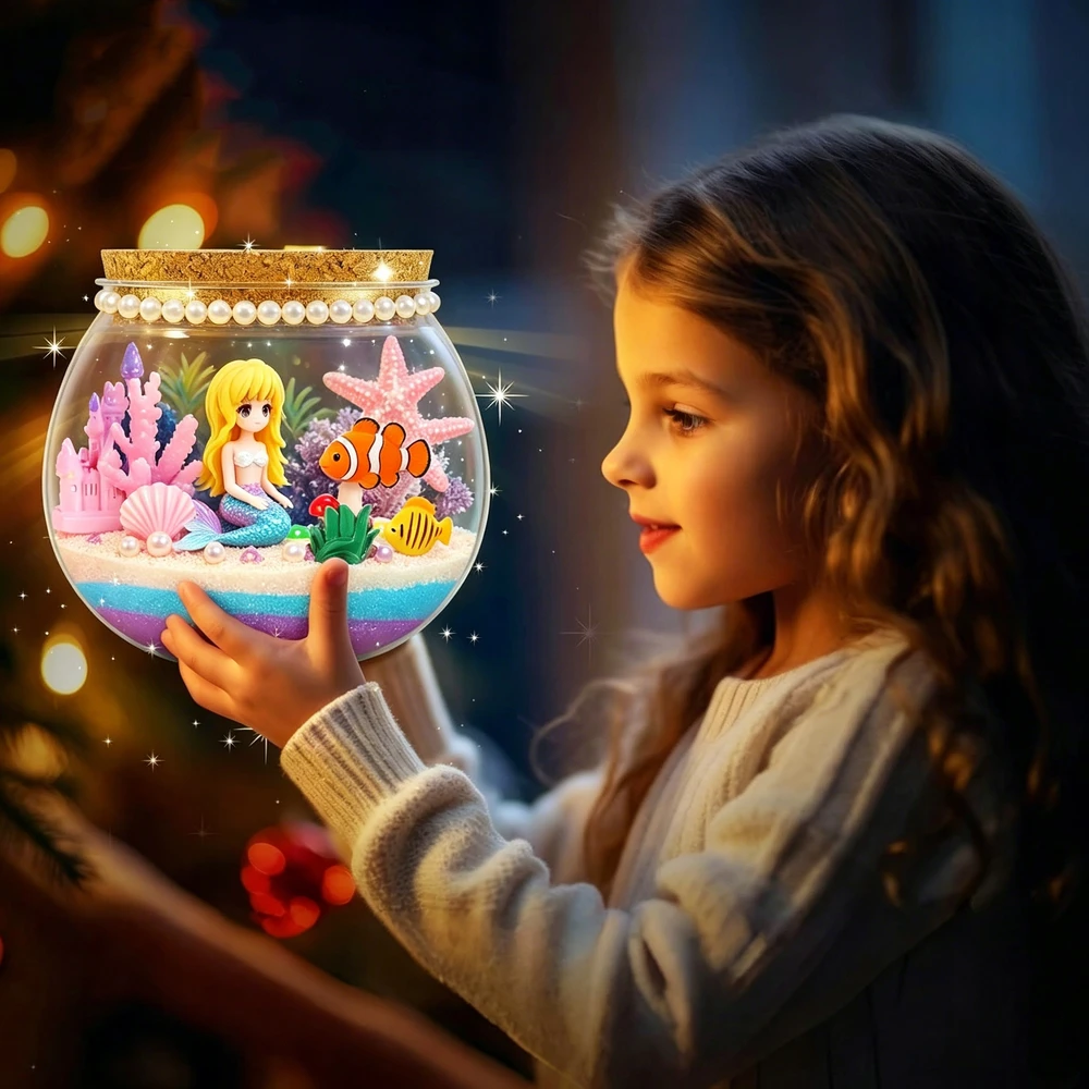 Norimpex Kūrybinis Mermaid rinkinys mergaitėms Kinetic Sand Night Light, pasidaryk pats