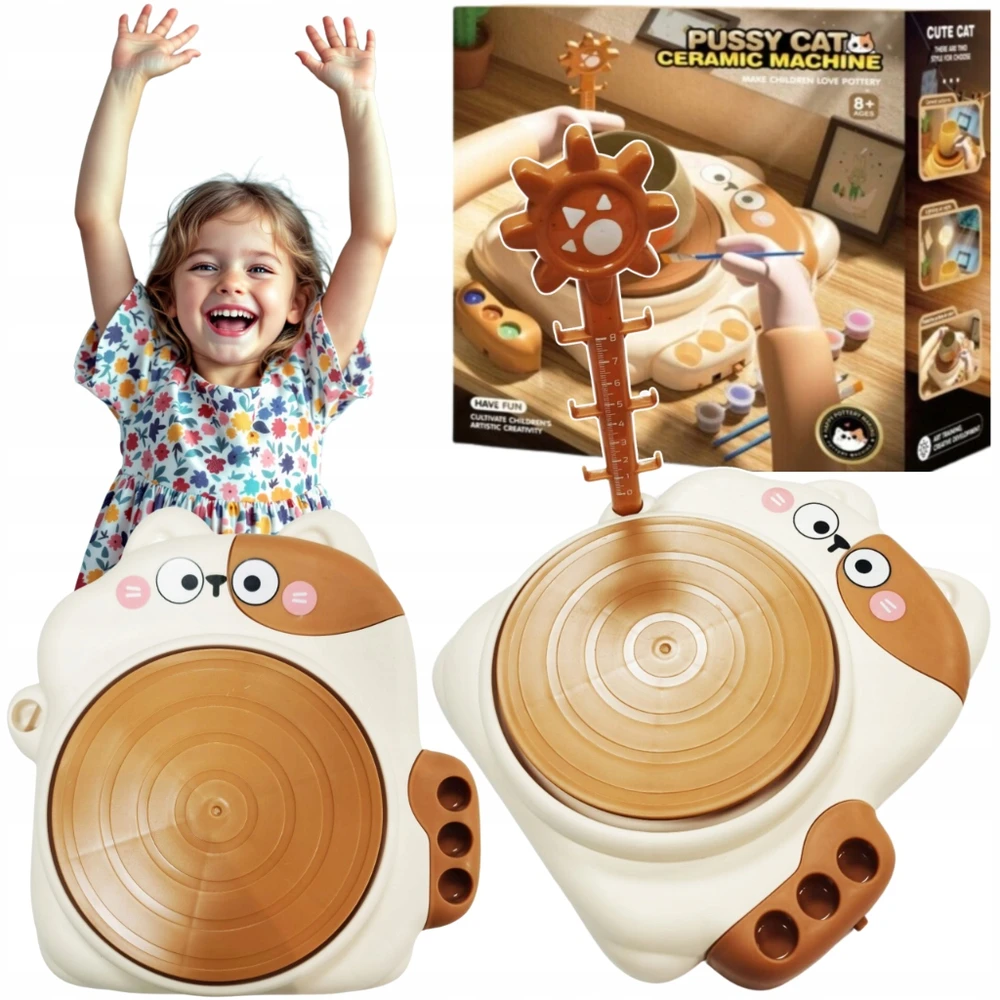 Norimpex Kūrybinis rinkinys vaikams POTERIAI RATAI DAŽAI MOLIS CAT Shape DIY