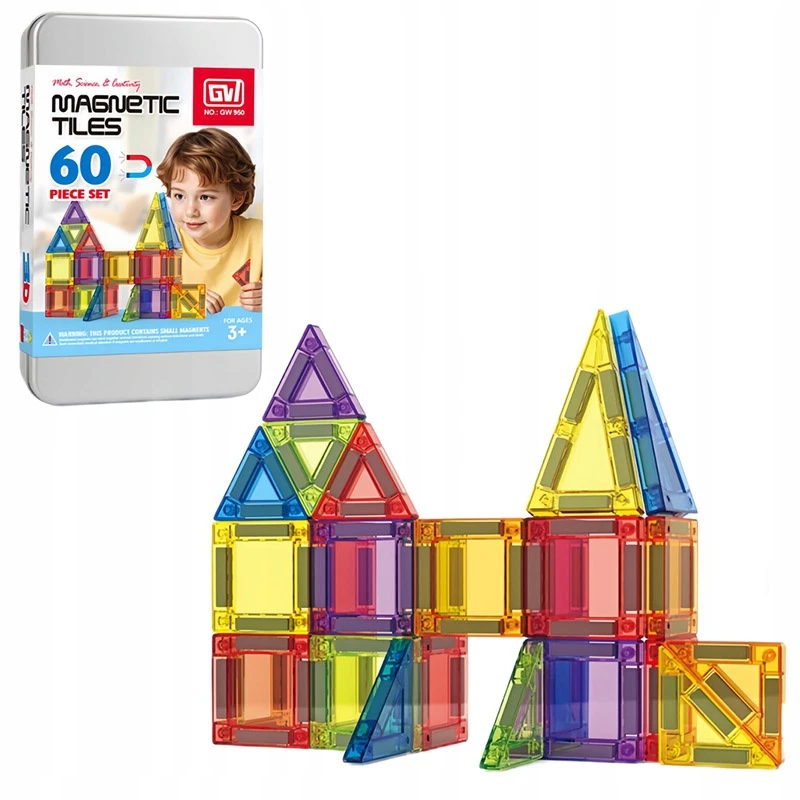 Norimpex Magnetiniai blokeliai 60 elementų, 3D metalinė dėžutė