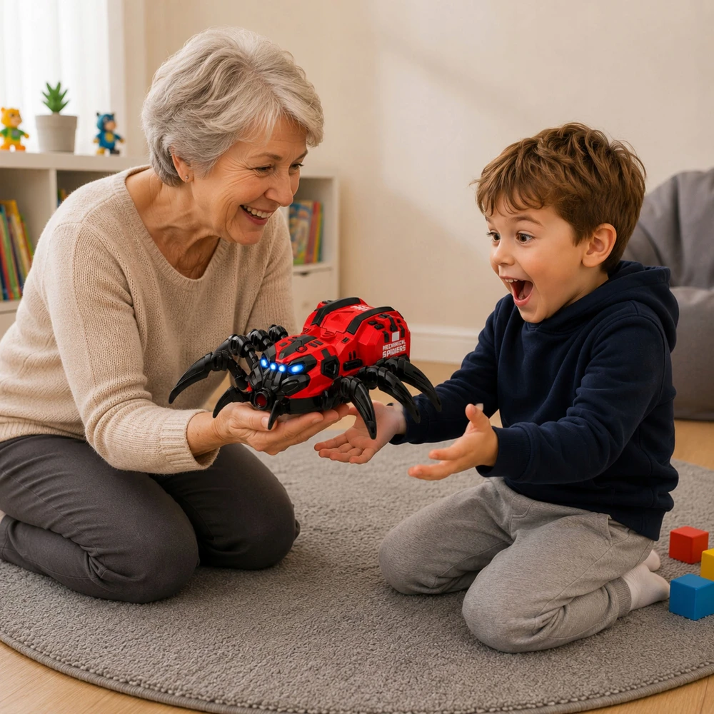 Norimpex Nuotoliniu būdu valdomas robotas Spider kvėpuoja garų šviesos garsu vaikams 3 4 5 6