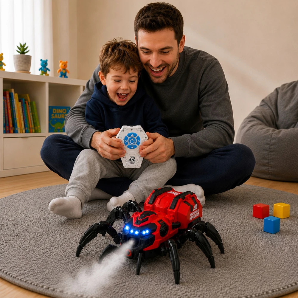 Norimpex Nuotoliniu būdu valdomas robotas Spider kvėpuoja garų šviesos garsu vaikams 3 4 5 6