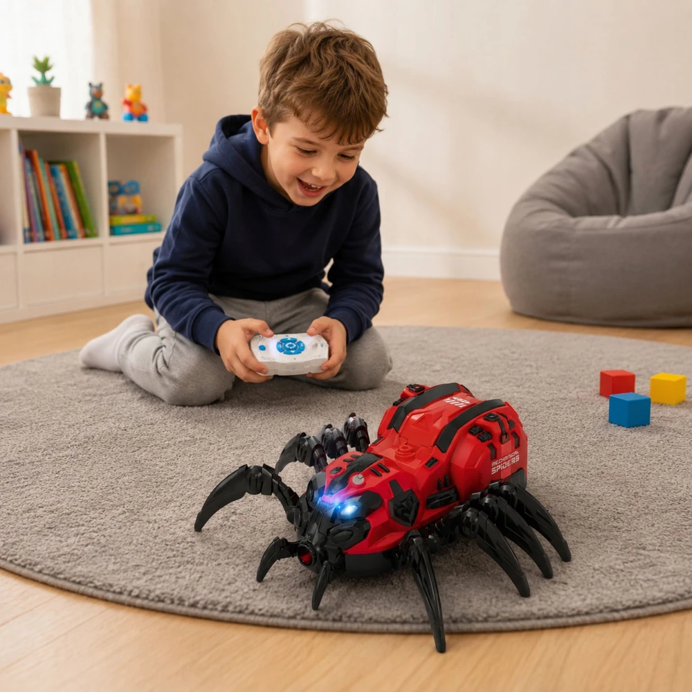 Norimpex Nuotoliniu būdu valdomas robotas Spider kvėpuoja garų šviesos garsu vaikams 3 4 5 6