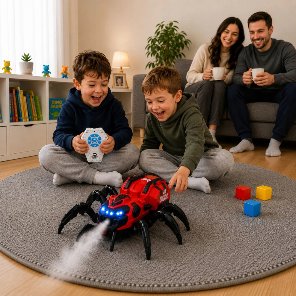 Norimpex Nuotoliniu būdu valdomas robotas Spider kvėpuoja garų šviesos garsu vaikams 3 4 5 6