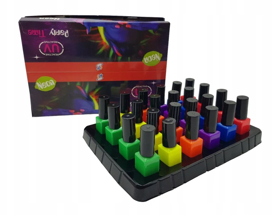 Norimpex Vandens nagų lakas Neon Glow In UV Lengvai nuimamas Nulupamas