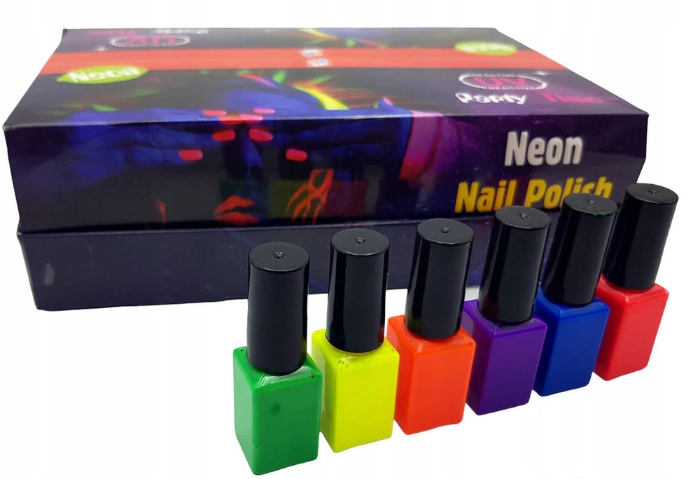 Norimpex Vandens nagų lakas Neon Glow In UV Lengvai nuimamas Nulupamas