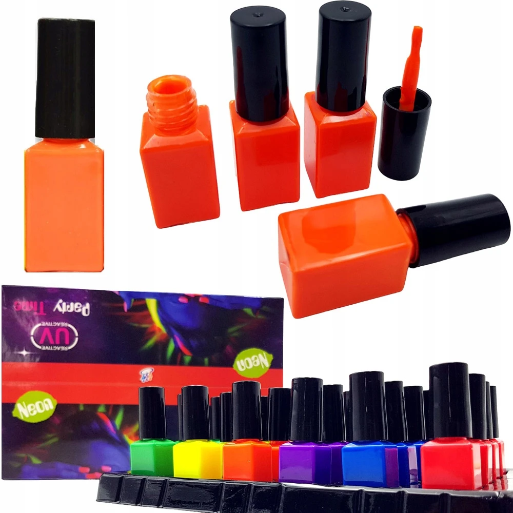 Norimpex Vandens nagų lakas Neon Glow In UV Lengvai nuimamas Nulupamas
